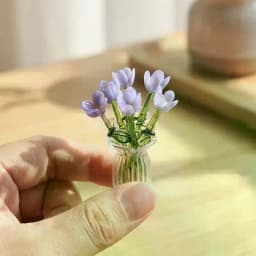 6/7Pcs Realistic Glass Flower Artificial Simulation Plants for Home Decoration and Creative Gift Ideas