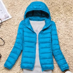 Women's Ultralight Thin down Jacket Quilted Coat Hooded Lightweight Silk Fiber Fill Fall Fashion Ladies' Premium Clothing