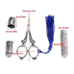 Embroidery Scissors Vintage European Style Precision Scissors Sewing Tools Exquisite Metal Sewing Thimble Vintage Scissors