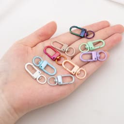 10pcs Electroplating Illusion Color Snap Lobster Clasp Hooks For DIY Colorful Trinkets Making Rotating Pet Keychains Bag Keyring