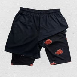 3D Print Anime Shorts Men Bilayer 2-In-1 Sports Shorts Fitness Basketball Shorts,Double-Layer Design Quick-Drying and Breathable