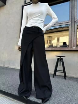 2024 Black Design Wide-Leg Pants Women's Slimming Suit Pant Harajuku High Waist Loose Straight Streetwear Y2k Casual Trousers