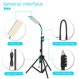 VN 1680 Lumen Portable LED Work Lights with Stand Telescoping Tripod Outdoor Light Powered by USB 5V Camping Lanterns