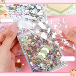 21-Piece Cartoon Miniature Scene Sticker Book - Mini 3D Cottage Journal Materials, DIY Creative Handmade Collage Decals