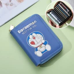 Doraemon Card Holder Cute Cartoon Coin Purse Cute Wallets for Women ID Holders Case Kawaii Girls Pouch Mini Purses for Women PU