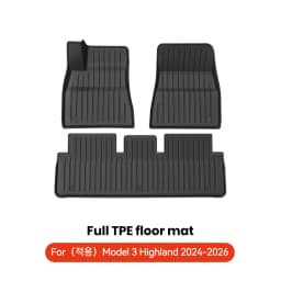 YZ For Tesla Floor Mat Model Y 2021-2026 Model 3 Highland Car Trunk Mat Luggage Mat TPE Waterproof Anti-Slip Set Floor Liner Mat