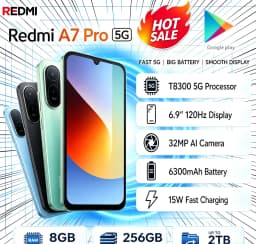 New Arrival 2026 Redmi A7Pro Global Version Unlocked Gaming Smartphone 8GB RAM 256GB ROM 6.9‑Inch FHD+ Full Display Helio G85