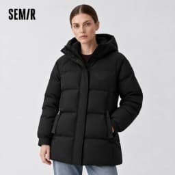 Semir Women Down Jacket 90 Percent Down Fill Mid Length Urban Casual Style Puffer Shape 2026 Winter Outdoor Layer