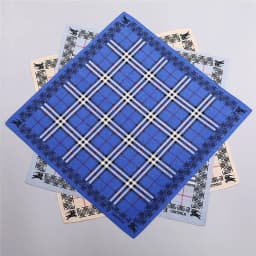3Pcs Men's Pure Cotton Printed Plaid Handkerchief Summer Thin Old-fashioned Nostalgic Cotton Soft Square Towel Hand 43 * 43cm