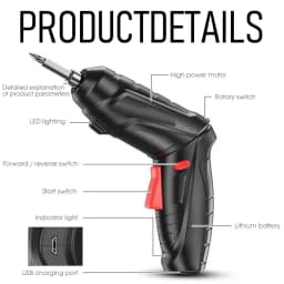 47 PCS 3.6V Electric Screw Driver Rechargeable Household Lithium Electric Drill LED Lighting Electric Power Screwdriver Set