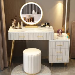Women Pink Dressing Table Makeup Chair Modern Bedside Cosmetics Dressing Table Bedroom Cabinet Vestidores Postmodern Furniture