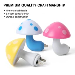 1/2/3Pcs Mushroom LED Night Light Creative Plug-in Room Lamp with Light-sensing Switch Automatically Turn on When It Gets Dark