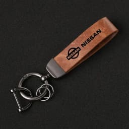 Luxury Genuine Leather Keychain Car Key Ring Holder Jewelry Custom Gift For Nissan X-trail Qashqai Juke Rogue Altima Leaf Car