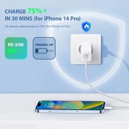 40W USB Type-C Fast Charger For iPhone 16 15 14 13 12 11 Pro Max Plus Phone Charger EU Adapter PD Fast Charge Cable Accessories
