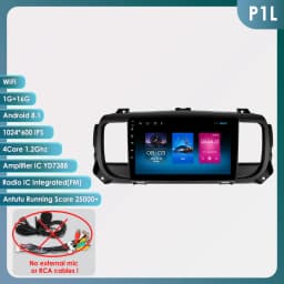 Hizpo Wireless CarPlay Android Auto For Peugeot Expert 3 Citroen Jumpy 3 SpaceTourer 2016 - 2021 Car Radio Multimedia Video GPS