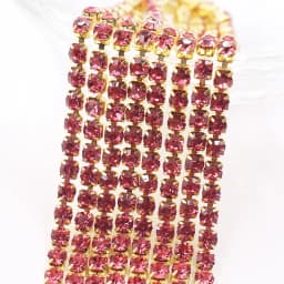 1 Yard Rhinestones Chain SS6- SS12 Gold Base Shine Crystals Stones Glue On Rhinestone Chain for Clothes Needlework Gems Crafts