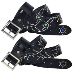 3.8CM Cowhide High Quality Genuine Leather Inlaid Diamond Punk Belts for Men Needle Buckle Jeans Cowboy Waist Belt Luxury