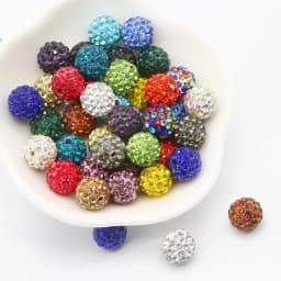 20pcs 10mm Mixed Colour Glass Rhinestone Clay Set Round Beads, disco Style Crystal Shambhala Beads For DIY Jewelry Making Crafts