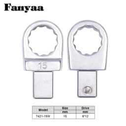 Fanyaa Bolt Nut Torque Spanner Plum Head 9*12mm Drive Square End Plum Ring Diameter 7-38mm Wrench Replacement Head Part