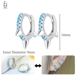 925 Sterling Silver Needle Exquisite Turquoise Silver Earrings for Women Blue Crystal Geometry Pendant Earrings Luxury Jewelry