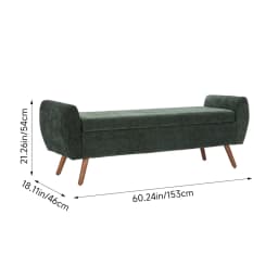 Voltsify Chenille Upholstered Storage Bench for Living Room Bedroom Hallway
