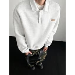 Autumn Men's Casual Solid Color Polo Neck Sweatshirt American Style Couple Loose Long Sleeve Turn down Collar Top Hoodies