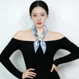 Luxury Design Magnetic Button Summer Silk Scarf Women Magnetic Pearl Necklace Scarves High End Matching Shirt Scarves Ladies