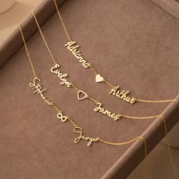 Lemegeton Customized Name Necklace Custom Multiple Name Pendant Stainless Steel Jewelry for Women Girl Personalized Family Gifts