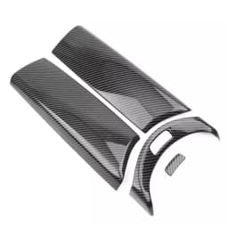 4Pcs Carbon Fiber Car Center Armrest Box Panel Switch Button Cover Interior Accessories For Mercedes Benz E GLC C class W205