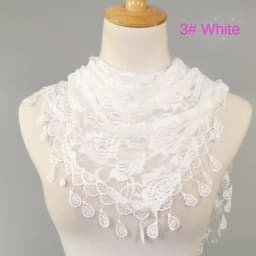 Fashion Solid Triangle Veil Scarf Women Polyester Jacquard Rose Shawl Wedding Turban