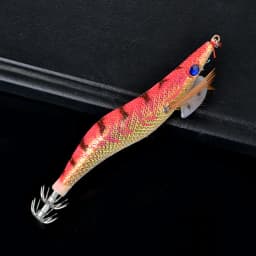 2.5# 3.0# 3.5# Luminous Squid Jigging Fishing Lure Wood Shrimp with Noisy Ball Octopus Squid Jig Hooks Cuttlefish Saltwater Bait