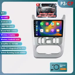 360Camera 2Din Android 13 Car Radio For Renault Logan Sandero/Lada Largus Car Multimedia GPS Carplay Intelligent autoradio SWC