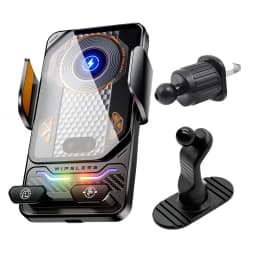 15W Universal Car Phone Wireless Charger Holder Touch 90° Rotation Mount for Samsung S25 S24 Iphone 17 16 15 14 13 12 11 Pro Max