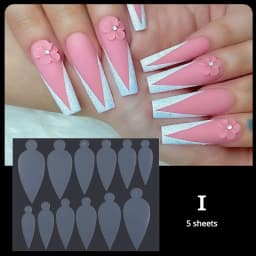 Dual Nail Forms Mould French Sticker Reusable Soft Silicone Pads for Nail Mold Gel Extension Quick Building Manicure Tools