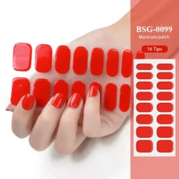 16/20/22Tips Semi-Cured Gel Nail Patch Adhesive Sliders Long Lasting Full Gel Nail Stickers DIY Manicure Harden In UV Lamp Need