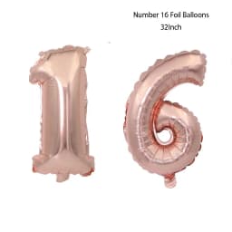 Iridescent Number 16 Paper Star Dot Garland Hanging Bunting for Sweet Rose Gold 16th Happy 16st Birthday Anniversary Party Decor