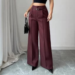 CPSYMYM Pants Summer Korean Comfortable Plain Full Length Wide Leg Vacation Pants For Women