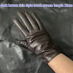 Ladies Sheepskin Gloves Classic Solid Color Real Leather Spring Velvet Lining Cycling Driving Gloves Autumn Winter