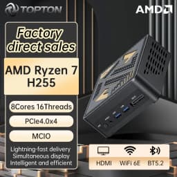 Topton Gaming Mini PC AMD Ryzen AI 9 HX 470 Intel Ultra 9 285H MCIO USB4 32G DDR5 2*2.5G LAN 2*PCIe Desktop Computer Windows 11