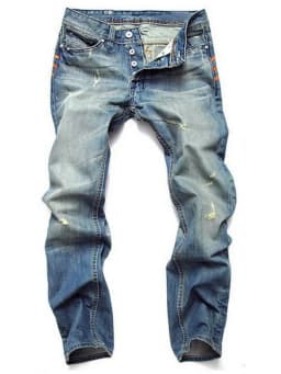 Hole Jeans for Men Mid Waist Washed Straight Pants Streetwear Vintage Zipper Fly Denims 2024 Autumn Ankle Length Trousers