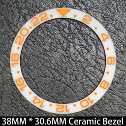 Sloping 38mm * 30.6mm Ceramic/Aluminum Blue Luminous Bezel GMT and Diving Watch Insert Fit for 40mm Watch Case Replacement Watch
