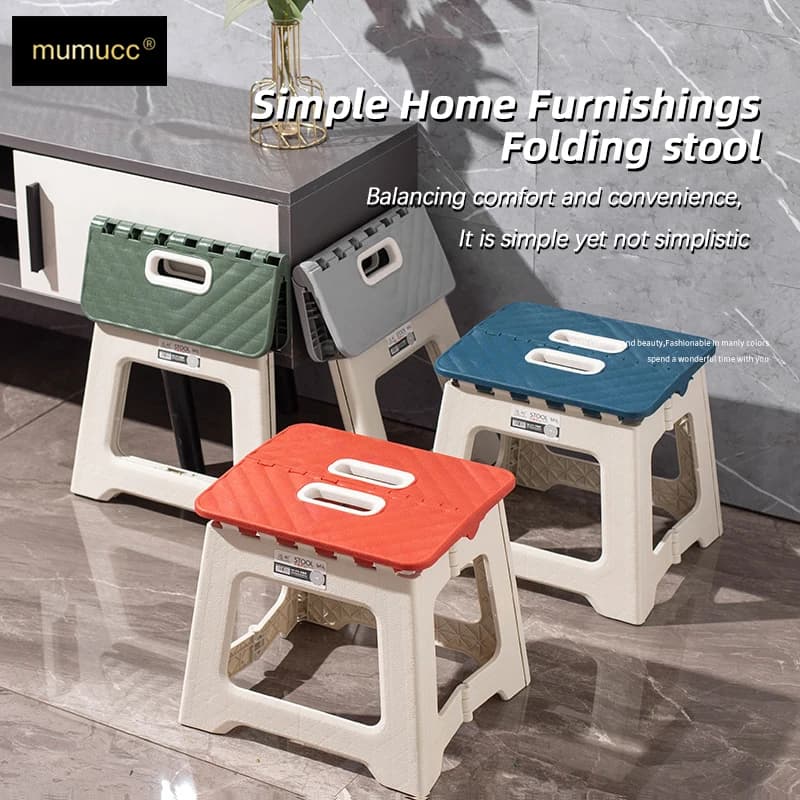 MUMUCC Plastic Thickened Folding Chair, Portable Outdoor Camping Chair, Beach Folding Chair, Family Children's Chair