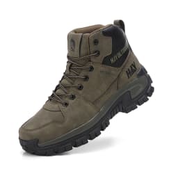 High-Top Leather Men's Boots Breathable Desert Combat Boots Outdoor Non-slip Hiking Boots Men Motorcycle Boots Work Ankle Boots