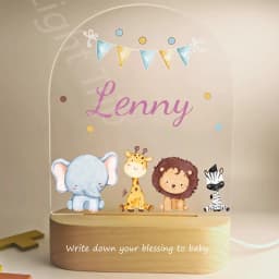 Customized Baby Birth Night Light Personalized Name Animal Bear Bunny Rabbit with USB Lamp for Bedroom Birthday Christmas Gift