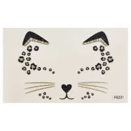 Cute Cat 3D Acrylic Rhinestone Face Sticker Masquerade Party Face Makeup Decoration Temporary Tattoo Face Painting Decals