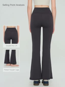 Women's High Waisted Tight Fitting Hip Lifting Slim Leg Long Yoga Flared Pants Breathable Comfort Fitness Leisure Sports Pants