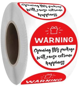 500Pcs/roll Black White Adorable Warning Sticker Labels Extreme Happiness Labels for Business Gift Wrapping Decoration
