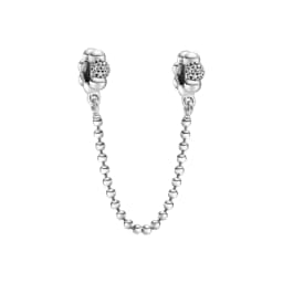 Hot selling 925 Silver Butterfly Crown Round Classic Safety Chain Charm Suitable for Women's Bracelet Fashion DIY Jewelry Gift
