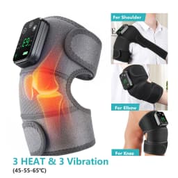 Electric Heating Pad Knee Massager 3 in 1 Joint Care Brace Shoulder Elbow Protector Cordless Leg Massage Belt Adjust Tempreture