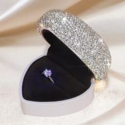 Luxury Proposal Ring Box Diamond Studded LED Ring Boxes Wedding Rings Packaging Box Women's Jewelry Storage Display Boxes